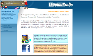 LeggimiGratis, Periodico Mensile a Diffusione Gratuita di Annunci Economici, Cultura, Attualità e Pubblicità.