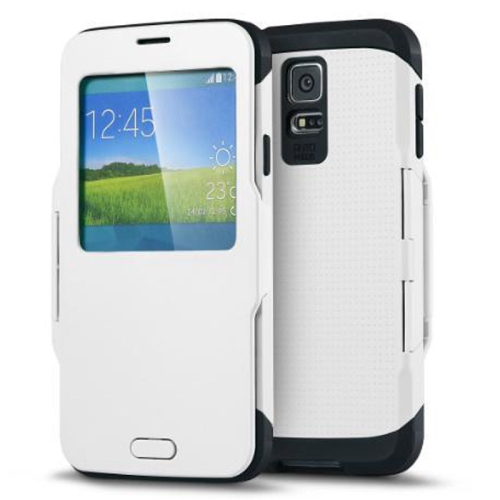 At firkant klamre sig Flip cover Samsung Galaxy S5 bianca S-View - 5lire.net