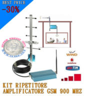 Kit Ripetitore Amplificatore Gsm + Cavo e Antenna Segnale Gsm Cellulare 900Mhz