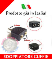 Sdoppiatore Cuffie Jack 3,5 mm a 2 Jack 3,5 mm splitter A Y stereo duplicatore