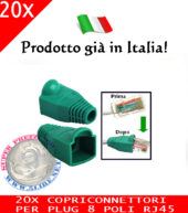 Copriconnettori verde per Plug 8 Poli RJ45 Copri Connettori