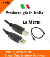 Cavo USB 2.0 - 1.8 metri per PC Stampante Hard Disk Esterno Scanner