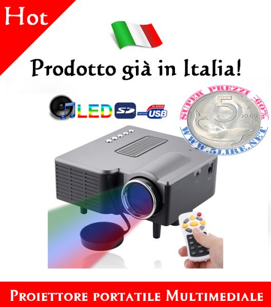 Proiettore portatile Multimediale Entertainment LED con l'altoparlante / telecomando, supporta USB Flash Disk / SD / VGA / AV Single-chip, tecnologia LCD, risoluzione 320 x 240)