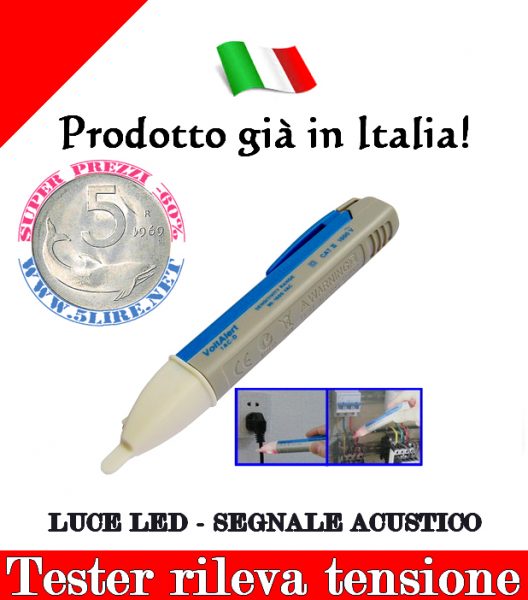 Test Rilevatore Tensione Cavi Penna Cercafase Cavo luce Led Segnale Acustico