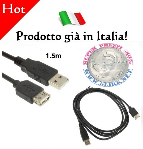 Prolunga cavo Usb maschio femmina