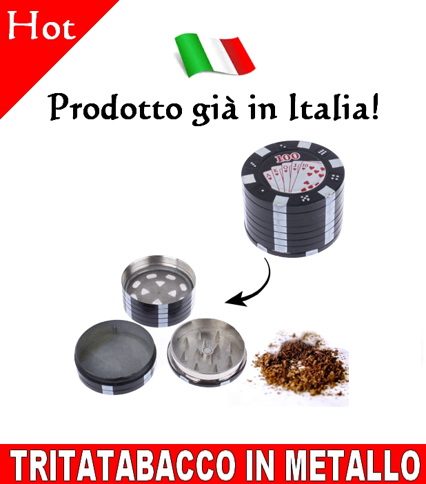 Tritatabacco in metallo chips poker fisches trita tabacco erba