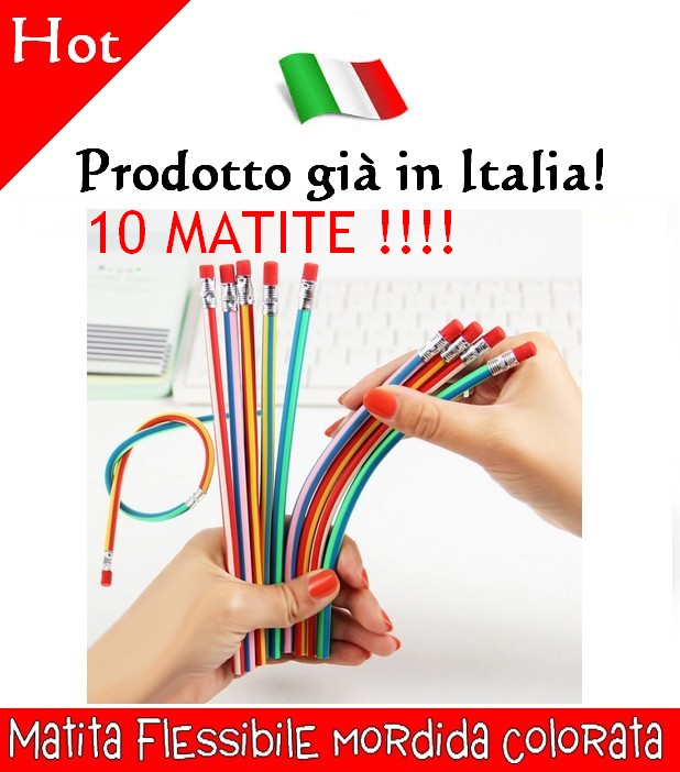 Matite flessibili morbide con gomma 10 pezzi - La Tecnologia del futuro..