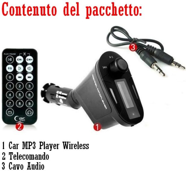 Bluetooth Auto, Viva voce, caricatore USB, Lettore Mp3